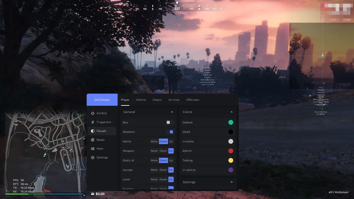 0xCheats Majestic RP для GTA 5 — скриншот 4
