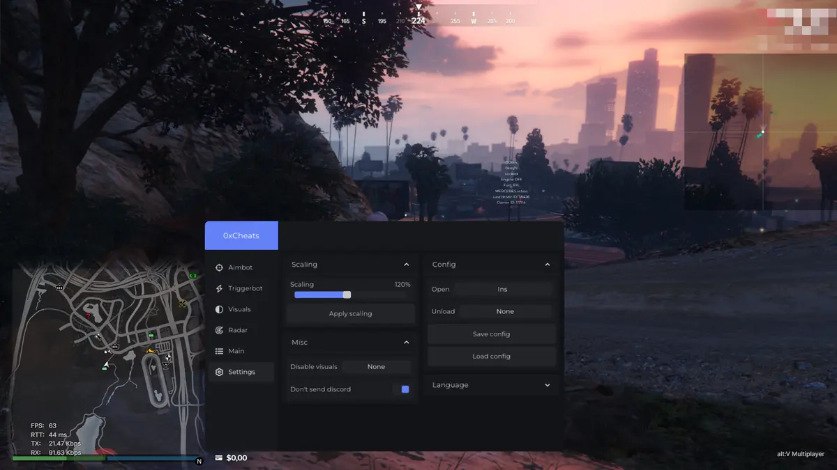 0xCheats Majestic RP для GTA 5 — скриншот 3