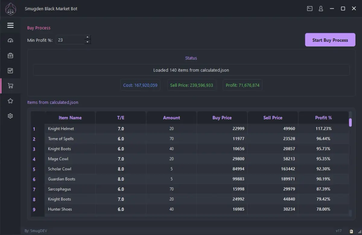 BlackMarket Bot для Albion — скриншот 5