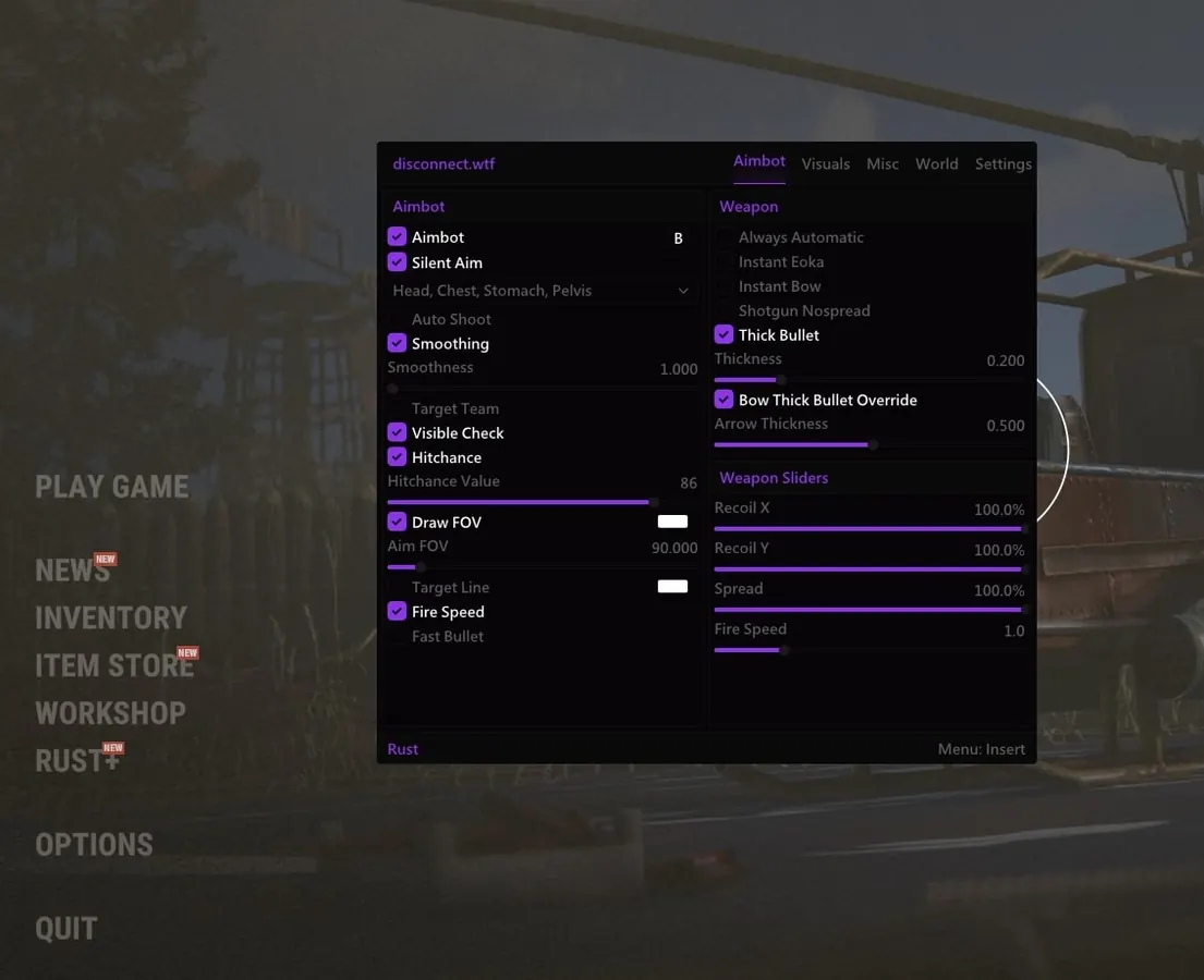 Disconnect External для Rust
